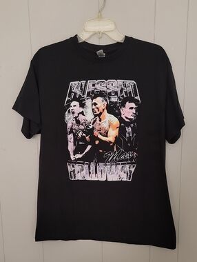 Max Holloway MMA Shirt Large Black Photographic Short Sleeve